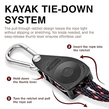 KISAKA   boatbuckle タイダウン新品未使用 Amazon | ロープ ラチェット 10019 カヤック タイダウン - 1/4